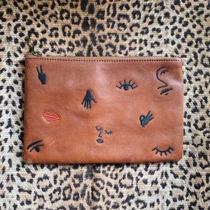 Madewell Leather Clutch Pouch with Symbols 〰️